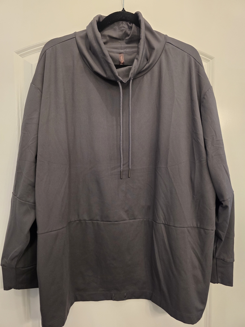 Cozy Funnel Neck Pullover Sweatshirt - Gray